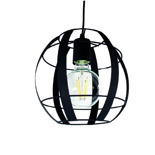 Colgante 1 luz E27 huevo grande negro